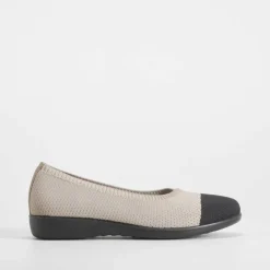Bailarina knit beige y negra COMFEET