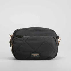 Bolso bandolera acolchado nylon negro NYC
