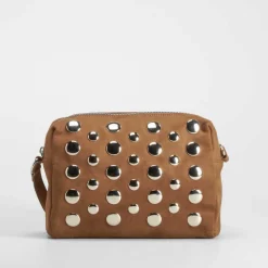 Bolso bandolera antelina remaches cuero NYC