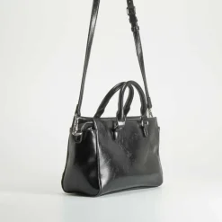 Bolso bandolera con asa brillo negro NYC