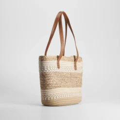 Bolso capazo rafia beige SENDA ROAD