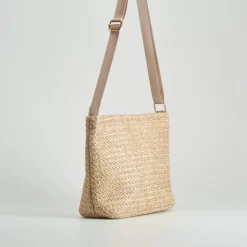 Bolso de rafia beige PICCOLA PIU