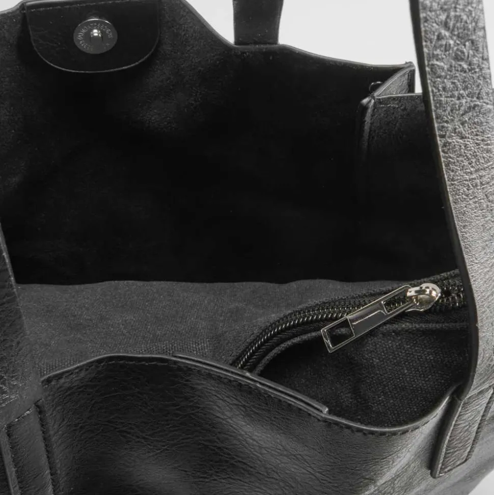 Bolso shopper negro con remaches PICCOLA PIU