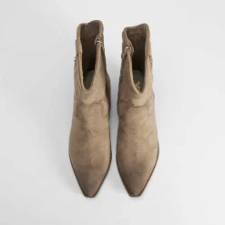 Bota tacón campera beige XTI