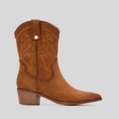Bota tacón campera camel XTI