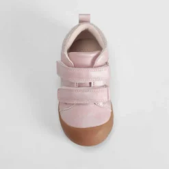 Botín corazón metalizado bebé rosa COMFEET