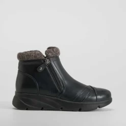 Botín doble cremallera Soft Insock negro COMFEET