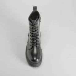 Botín militar plataforma negro NYC