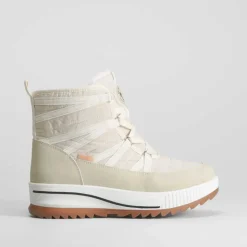 Botín nieve acordonado beige NYC