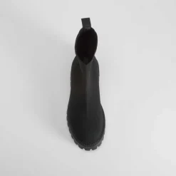 Botín punto piso dentado negro NYC