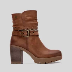 Botín tacón alto boho camel REFRESH