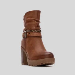 Botín tacón alto boho camel REFRESH