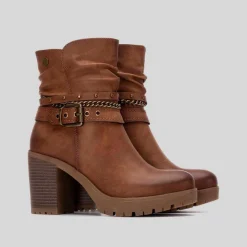 Botín tacón alto boho camel REFRESH
