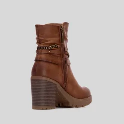 Botín tacón alto boho camel REFRESH