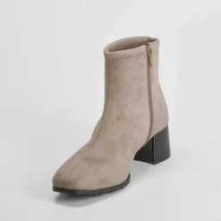 Botín tacón Double Fit elástico taupe COMFEET