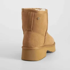 Botín tacón pelo piel beige NYC