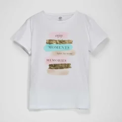 Camiseta manga corta blanca print NYC