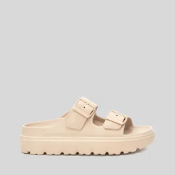 Chancla con hebillas chunky beige XTI