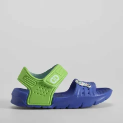 Chancla velcro bebé azul y verde COCONUT