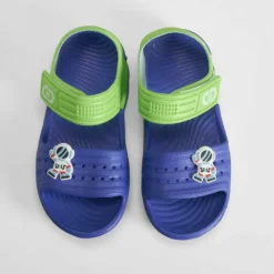 Chancla velcro bebé azul y verde COCONUT