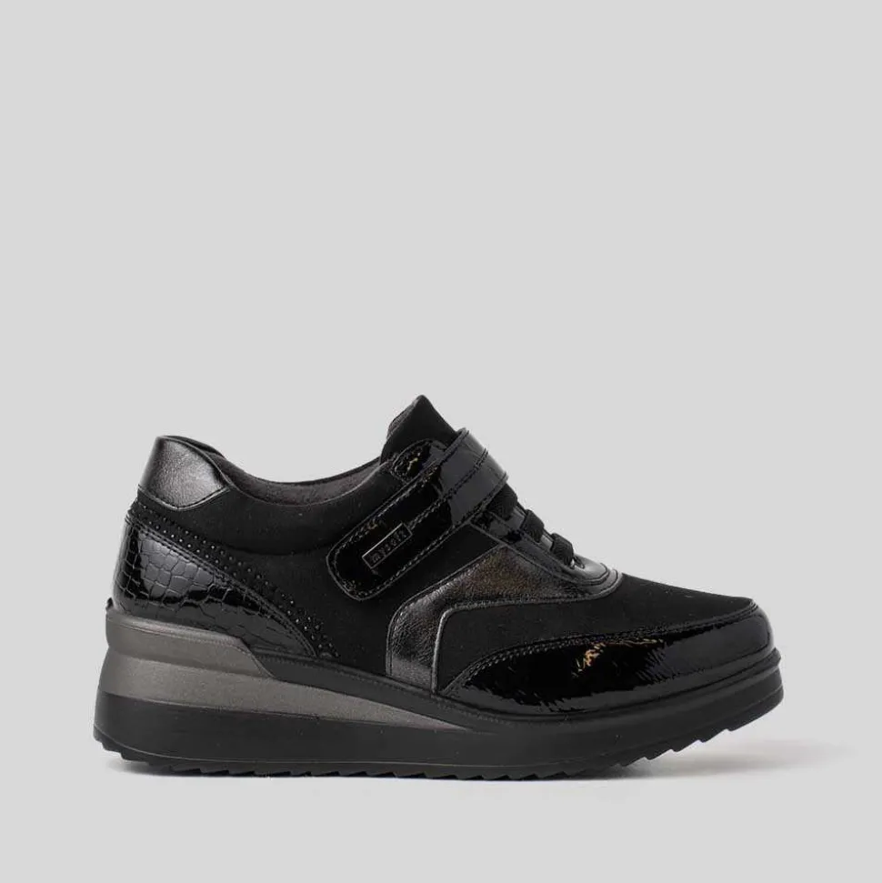 Deportiva casual cremallera lateral negra MYSOFT