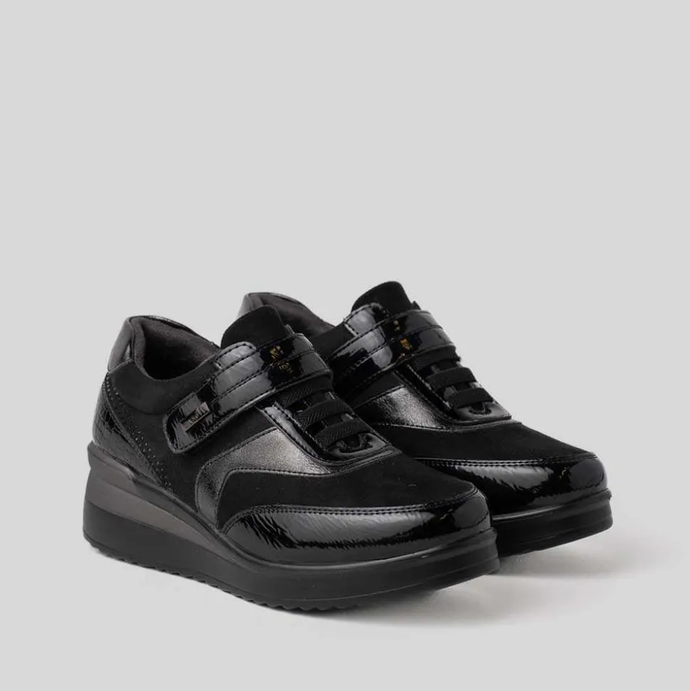 Deportiva casual cremallera lateral negra MYSOFT