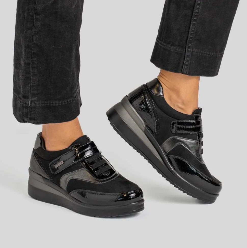 Deportiva casual cremallera lateral negra MYSOFT