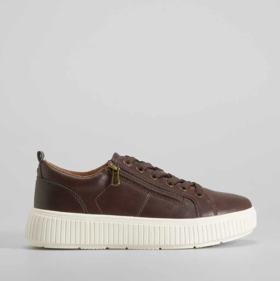 Deportiva casual plataforma marrón COMFEET