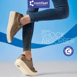 Deportiva casual Shock Absorber oro COMFEET