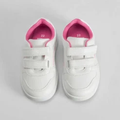 Deportiva con velcro bebé blanca y rosa UTWO