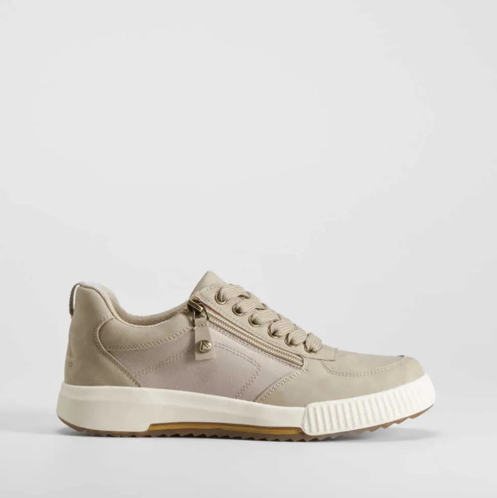 Deportiva cremallera lateral beige SENDA ROAD