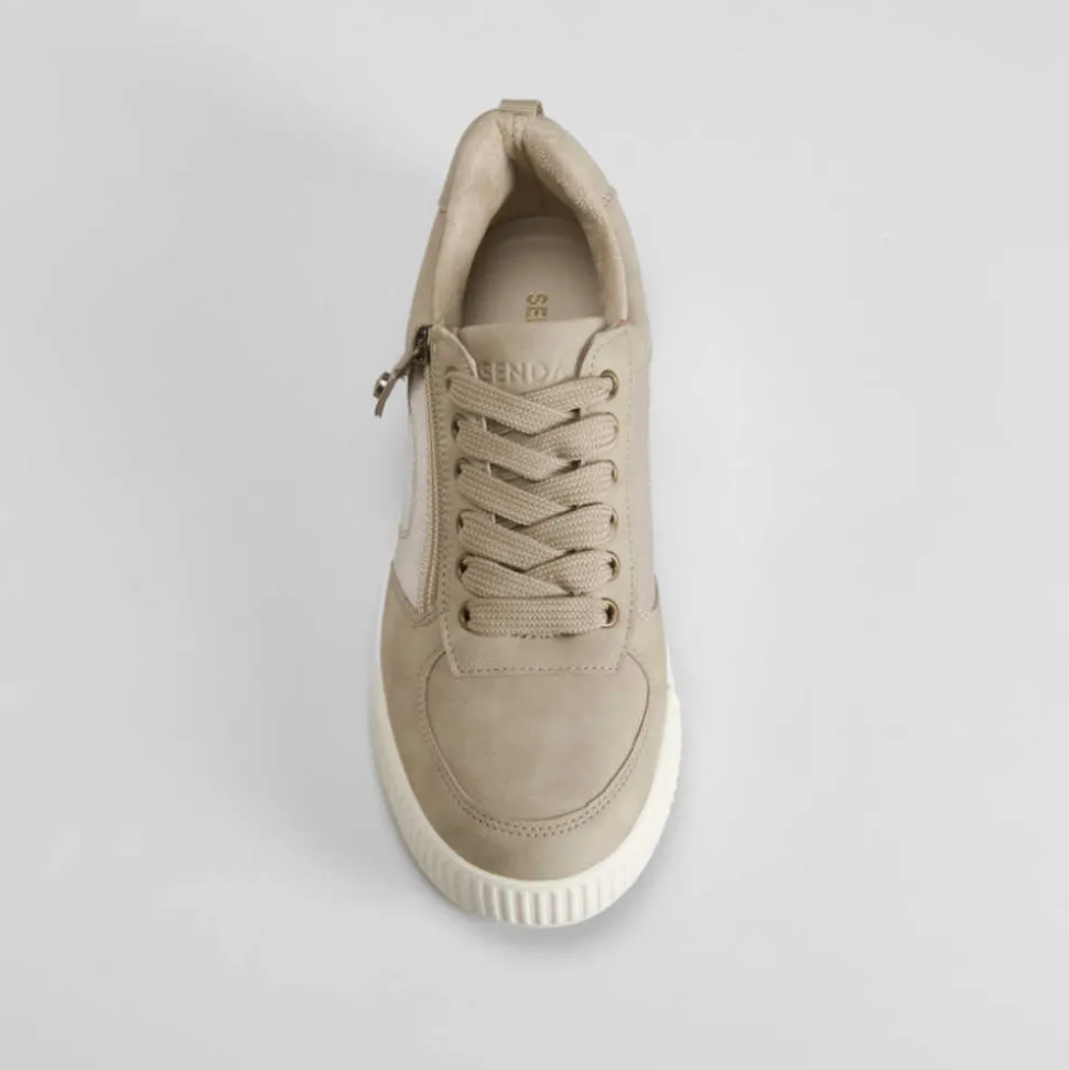 Deportiva cremallera lateral beige SENDA ROAD