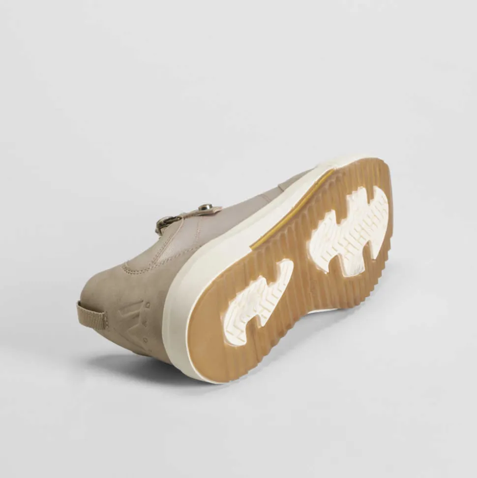 Deportiva cremallera lateral beige SENDA ROAD