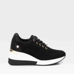 Deportiva cuña mesh negra XTI