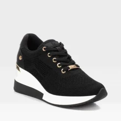Deportiva cuña mesh negra XTI