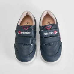 Deportiva piel tres velcros azul PABLOSKY