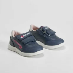 Deportiva piel tres velcros azul marino PABLOSKY