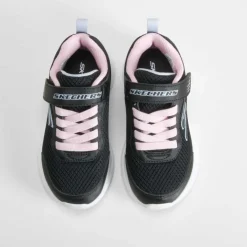 Deportiva selectors infantil negra y rosa SKECHERS