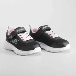Deportiva selectors infantil negra y rosa SKECHERS