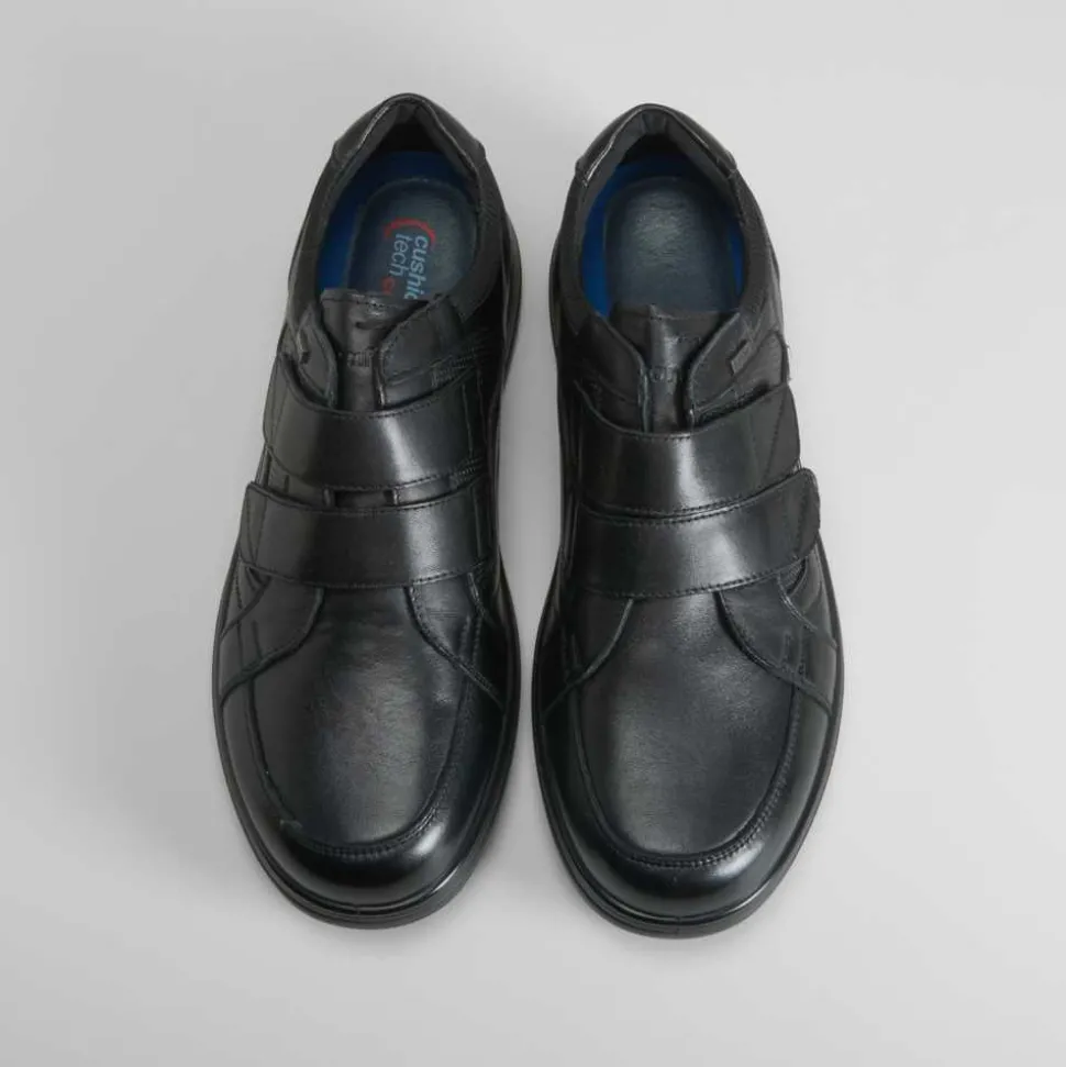 Deportivo negro velcros de piel COMFEET