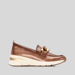 Mocasín cuña cadena beige XTI