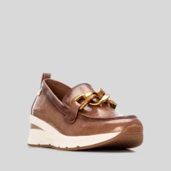 Mocasín cuña cadena beige XTI
