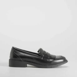 Mocasín flecos negro PICCOLA PIU