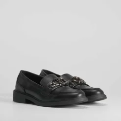 Mocasín plano negro con estribo PICCOLA PIU