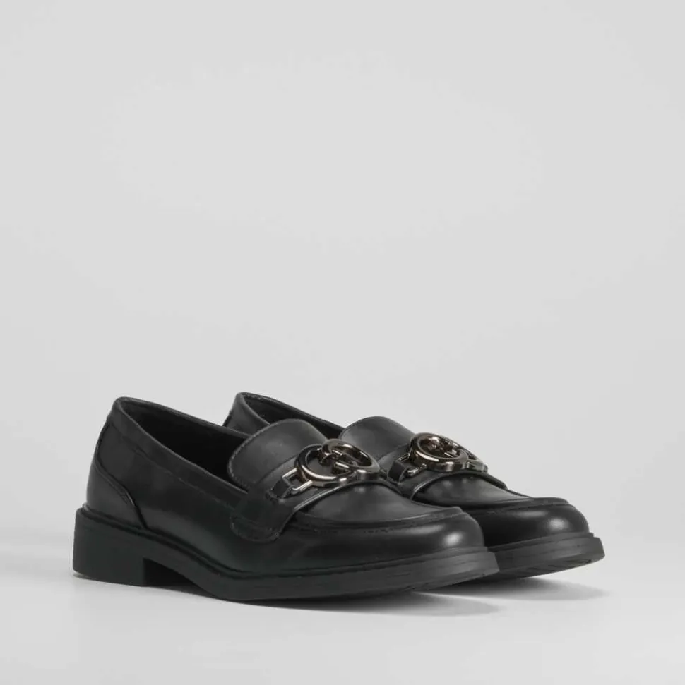 Mocasín plano negro con estribo PICCOLA PIU