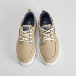 Náutico de lona juvenil beige SEVEN FIVE