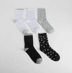 Pack 5 calcetines corazones gris MERKAL