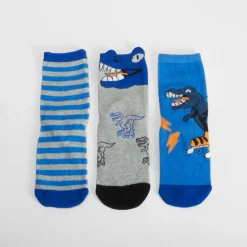 Pack 3 calcetines dinos azul MERKAL