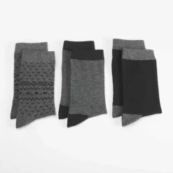 Pack 3 calcetines gris estampado MKL