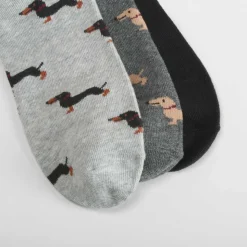 Pack 3 calcetines perros gris MERKAL